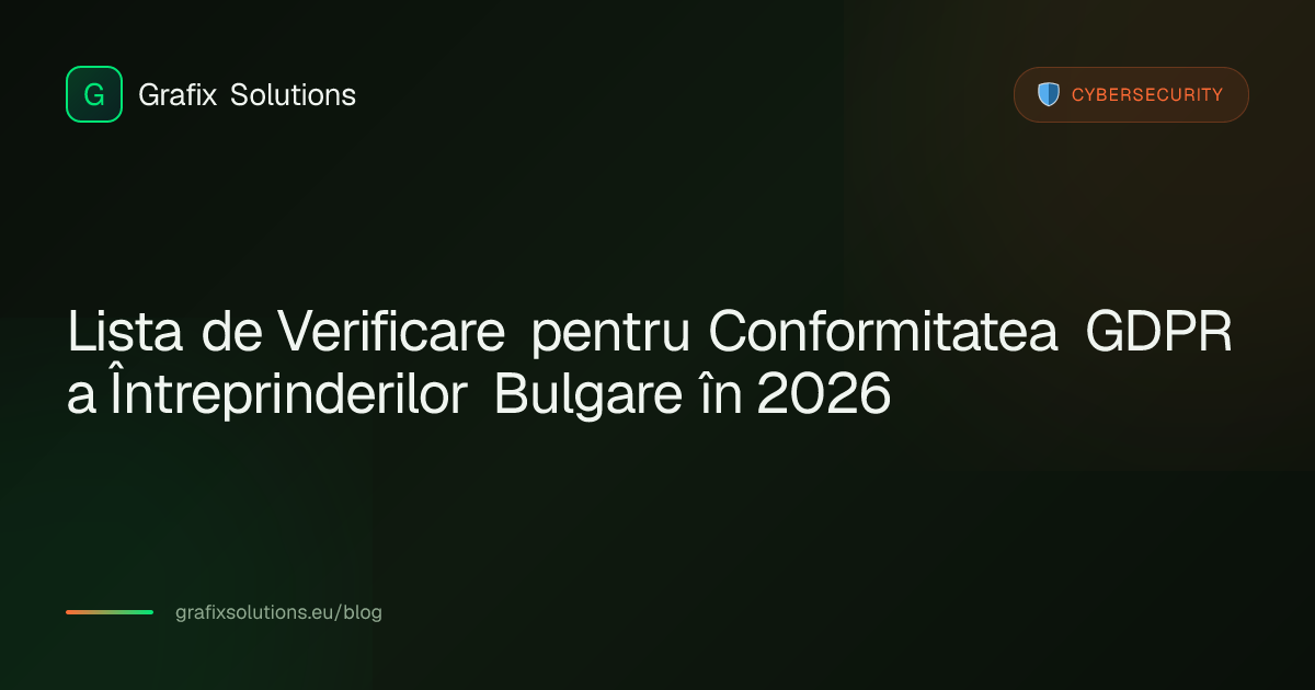 Lista de Verificare pentru Conformitatea GDPR a Întreprinderilor Bulgare în 2026